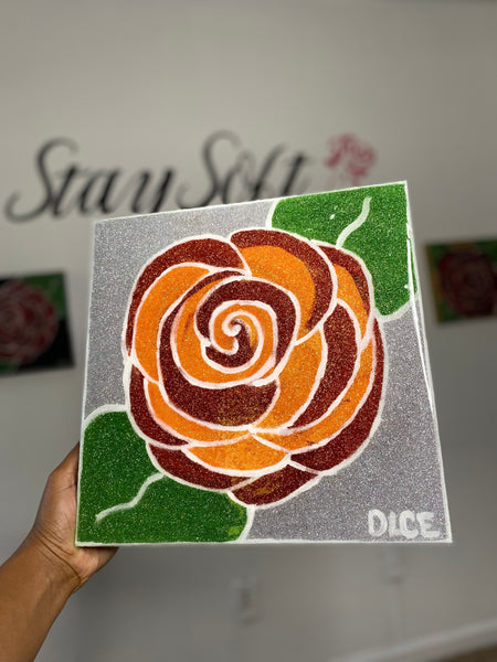 Orange and Green Stay Soft Rose