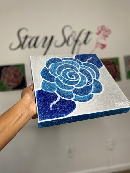 Silver & Blue Stay Soft Rose