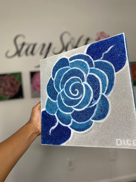 Silver & Blue Stay Soft Rose